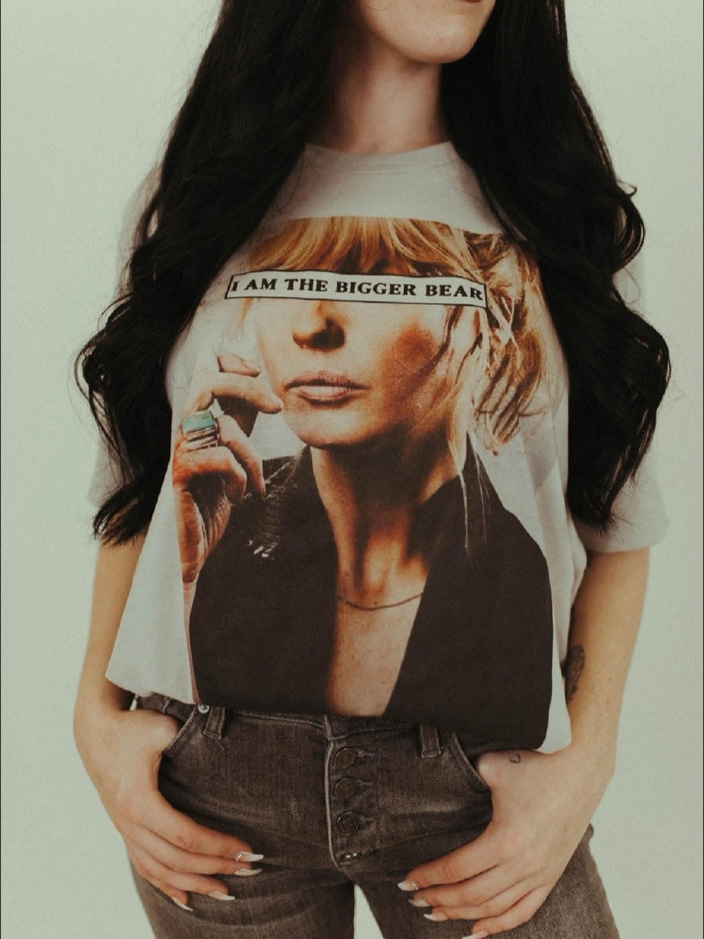 Graphic Tshirt Tan Sand I am the Bigger Bear Small-3X